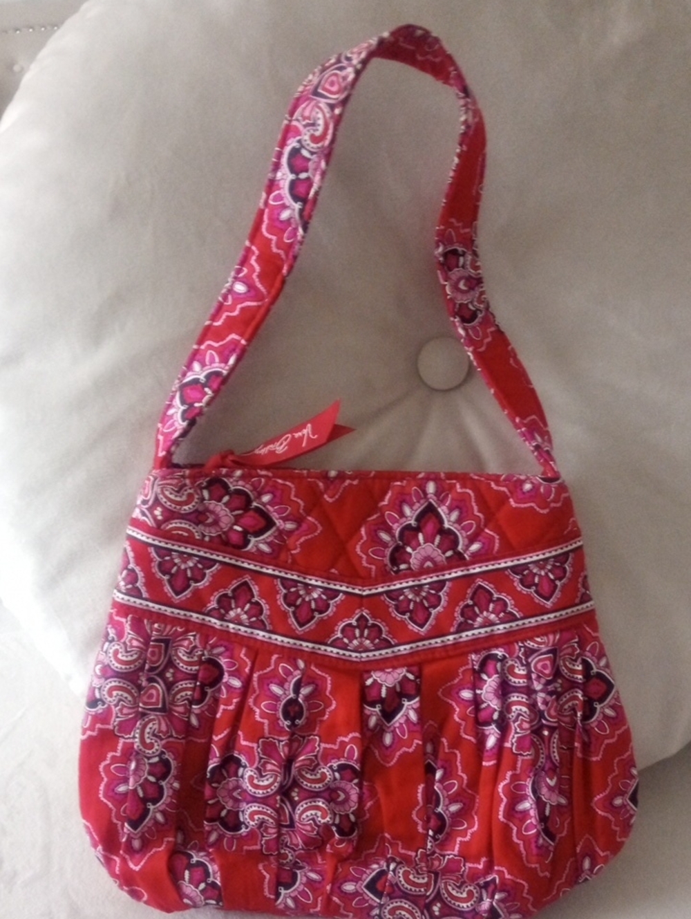 Vera Bradley Pink and Red Quilted Floral Shoulder Bag